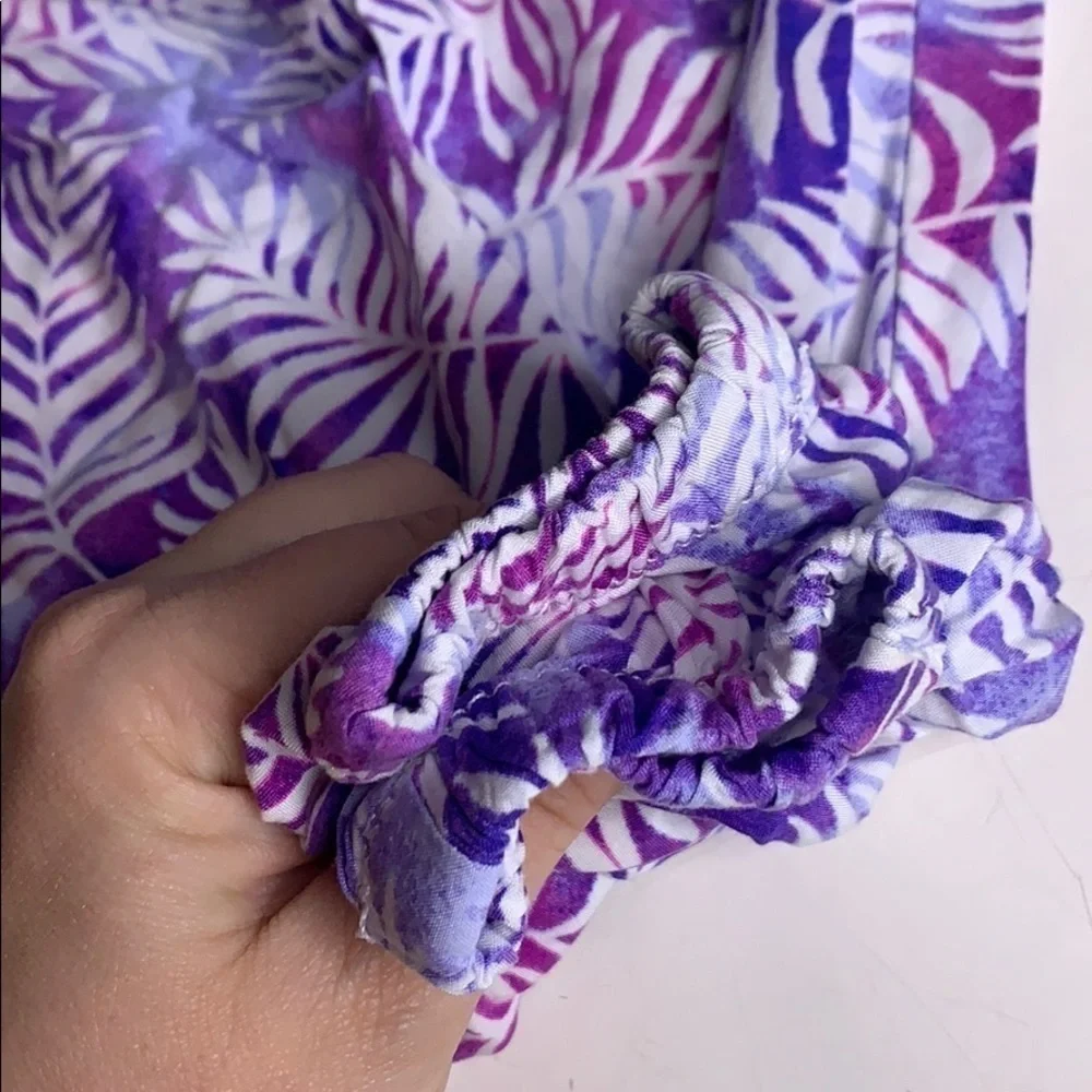 OshKosh B’Gosh watercolor palm print lounge pants purple toolset 2T